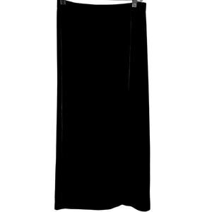Vintage Ann Taylor Silk Blend Black Velvet Maxi Skirt Size 6 Whimsigoth Vamp Emo